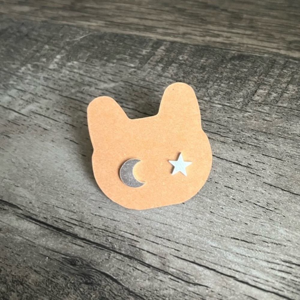 Stainless Steel Asymmetric Star Moon Stud Earrings